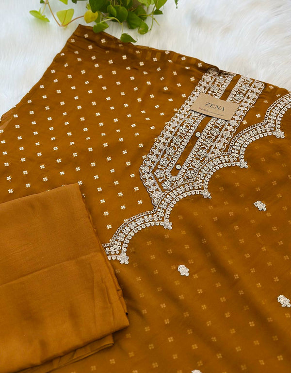 Organza Unstitched Party Wear Suit ✨