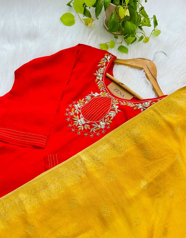 Dola Silk Ready-to-Wear Hand Work Kurti Set ✨