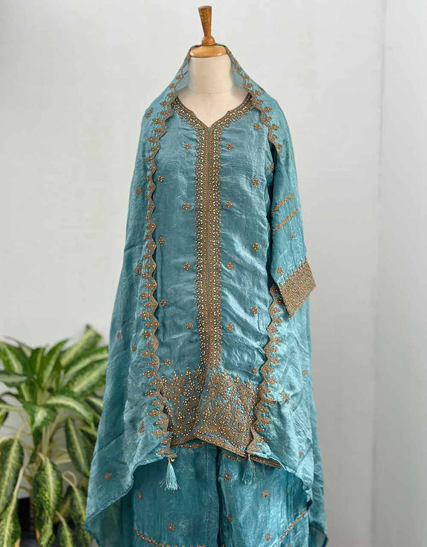 Ready-to-Wear Shimmer Silk Kurti Set – Effortless Glamour & Luxe Appeal ✨