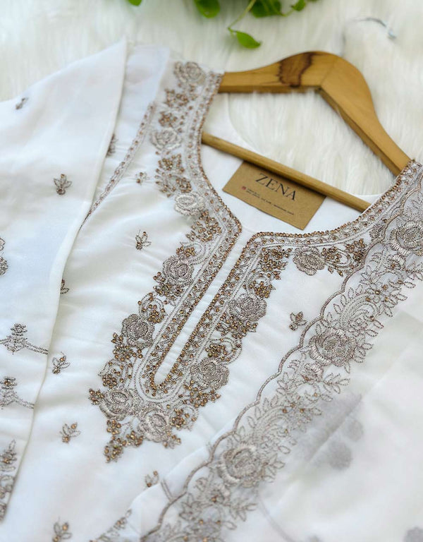 Shimmer Silk Ready-to-Wear Hand Work Kurti Set – Luxe Elegance & Timeless Charm ✨