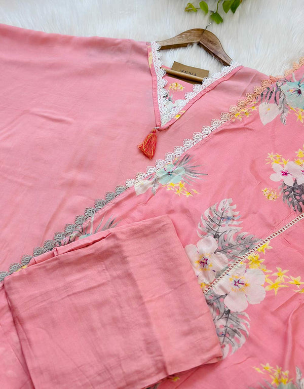 Semistitched Muslin Kurti Set ✨