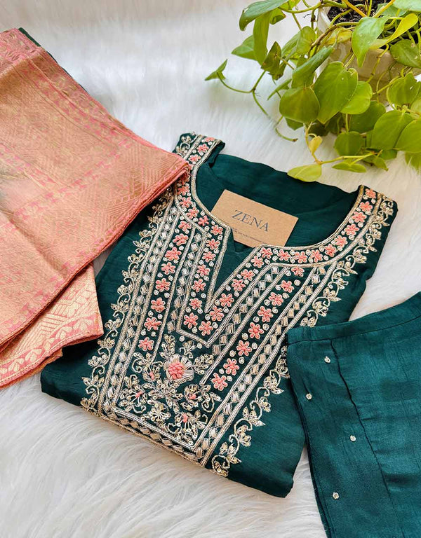 Ready-to-Wear Dola Silk Kurti Set ✨