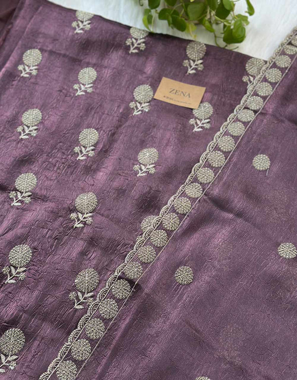 Unstitched Shimmer Silk Partywear Suit ✨