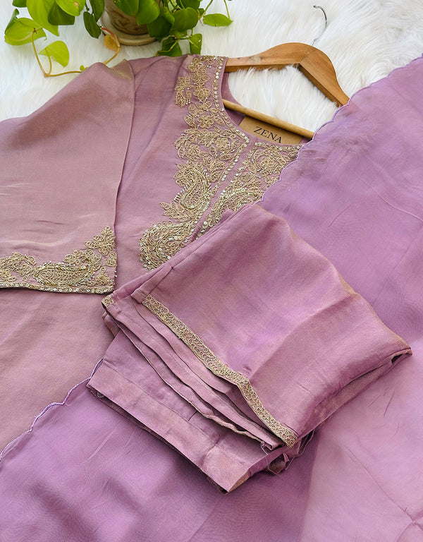 Tissue Silk Ready-to-Wear Handwork Kurti Set – Luxurious Craftsmanship & Timeless Grace ✨