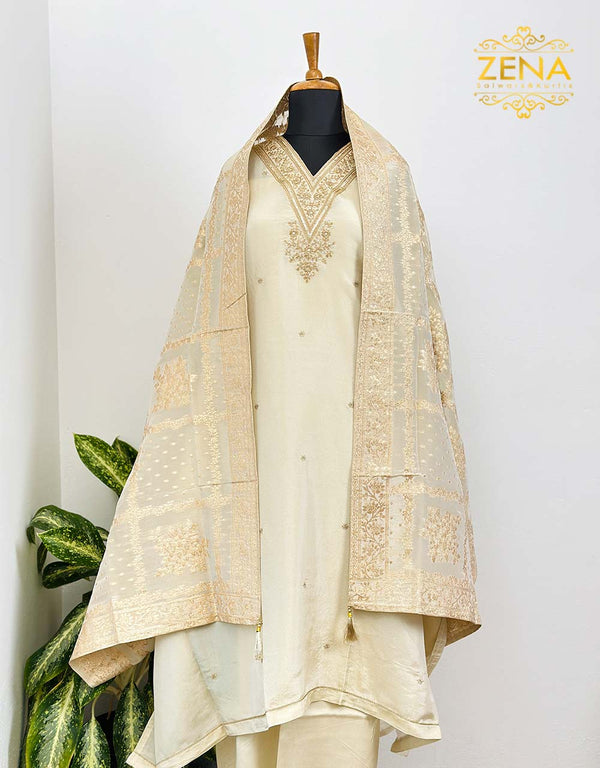 Tissue Silk Semi-Stitched Party Wear Suit - Glamorous Sophistication ๐
