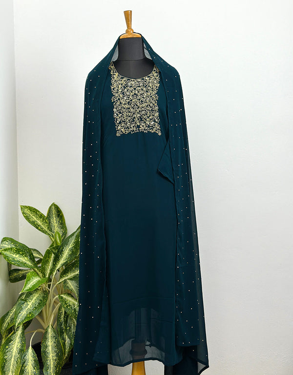 Ready-to-Wear Georgette Suit with Handwork - Effortless Elegance ๐