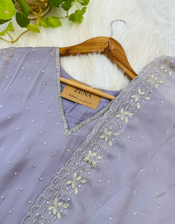 Pure Organza Handwork Party Wear Suit✨