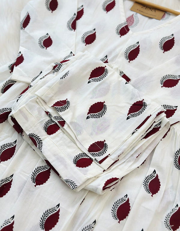 Ready-to-Wear Cotton Anarkali Co-ord Set – Graceful Comfort & Effortless Style ✨