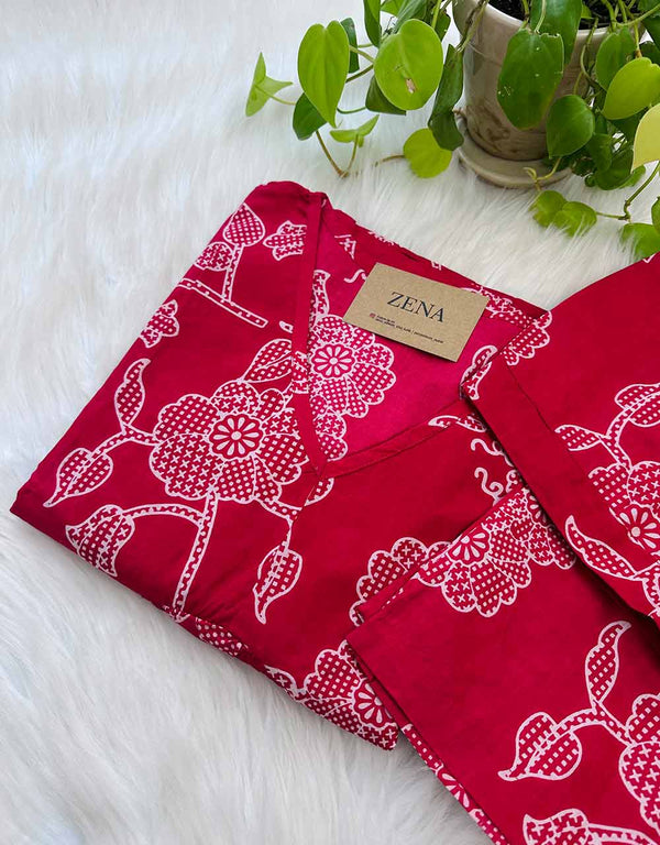 Ready-to-Wear Cotton Anarkali Co-ord Set – Timeless Elegance with Ultimate Comfort ✨