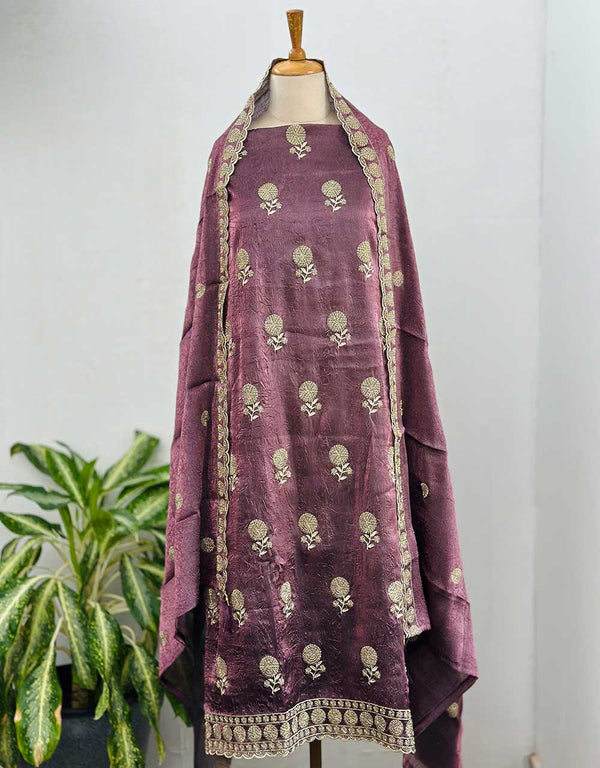 Unstitched Shimmer Silk Partywear Suit ✨