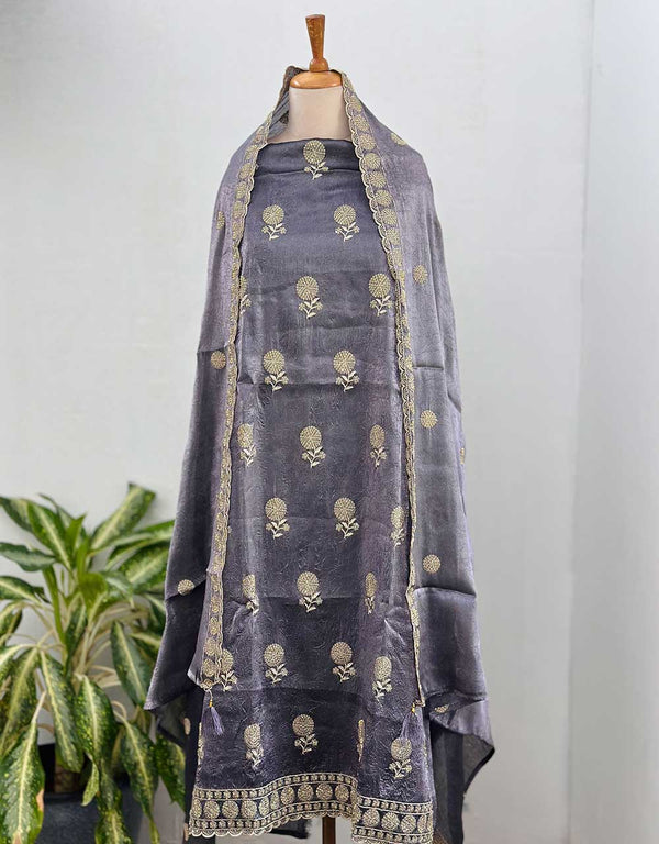 Unstitched Shimmer Silk Partywear Suit ✨