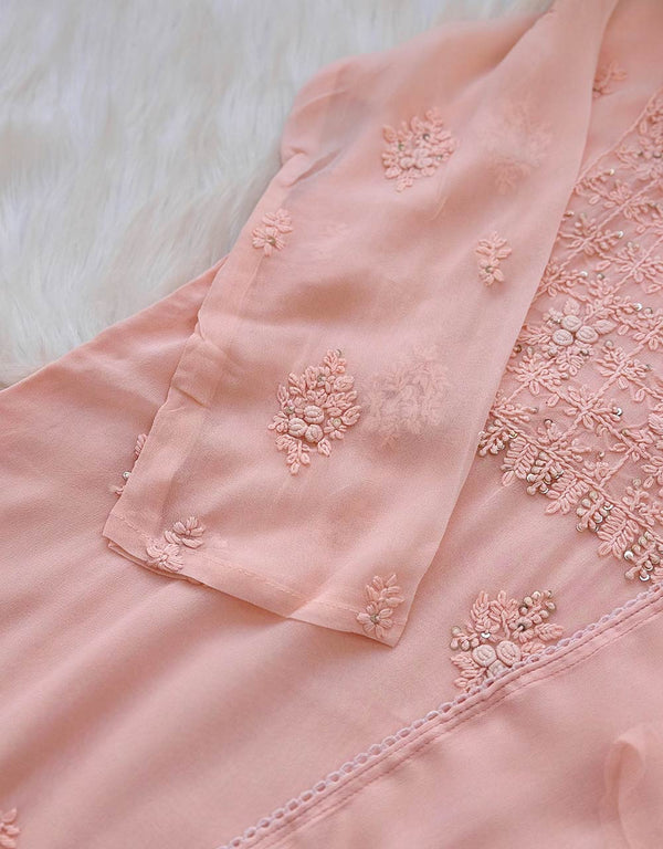Ready-to-Wear Chinnon Chikankari Kurti Set π