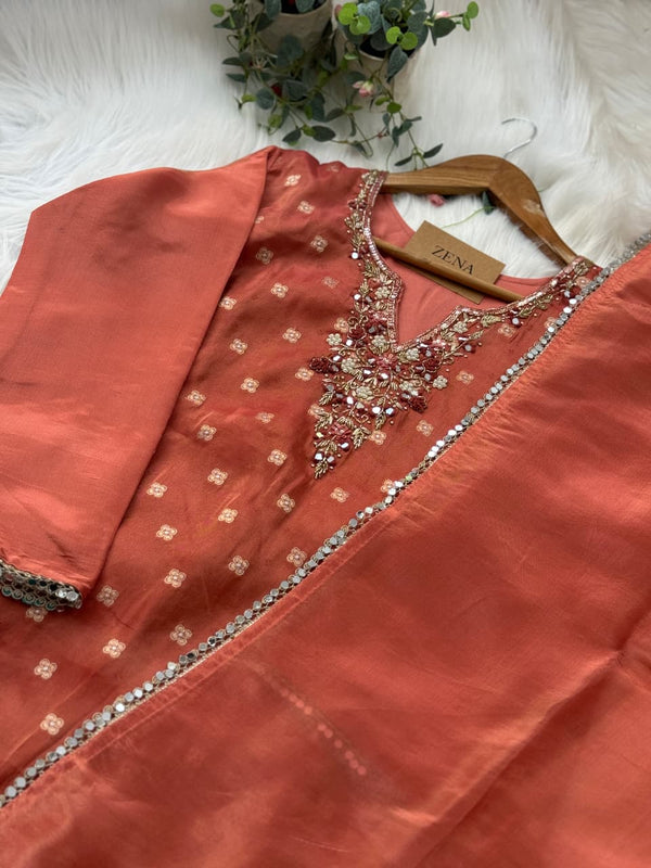 Premium Tissue Silk Hand Work Suit