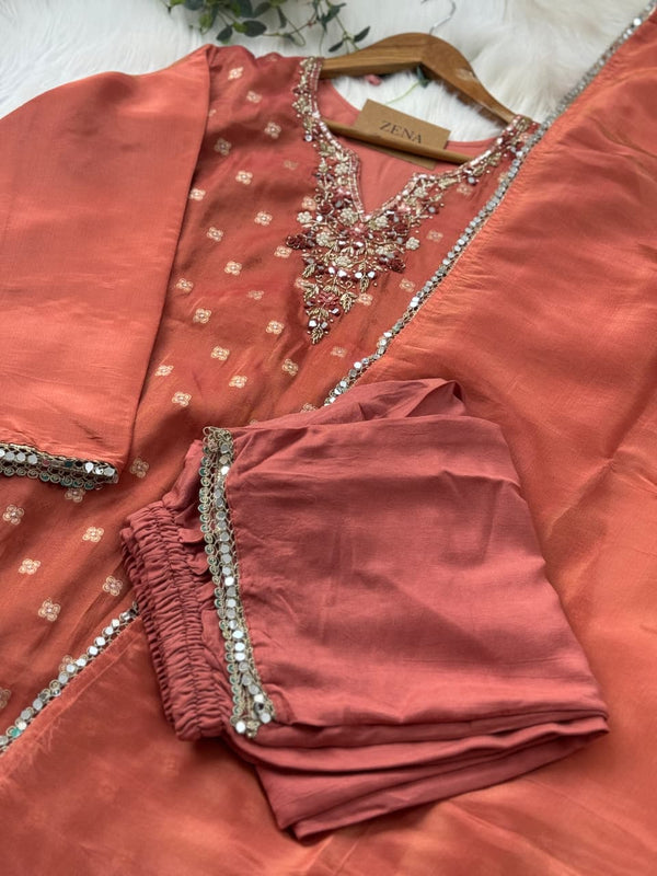 Premium Tissue Silk Hand Work Suit