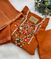 Premium Mul Chanderi Hand Work Suit