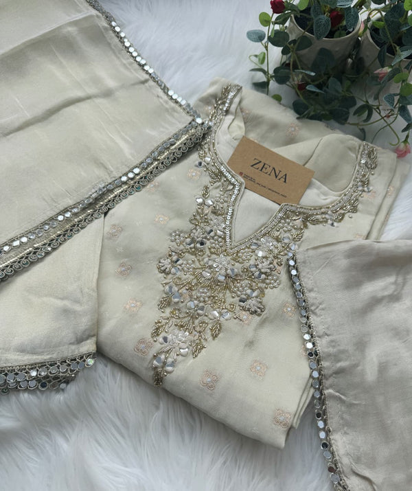 Premium Tissue Silk Hand Work Suit