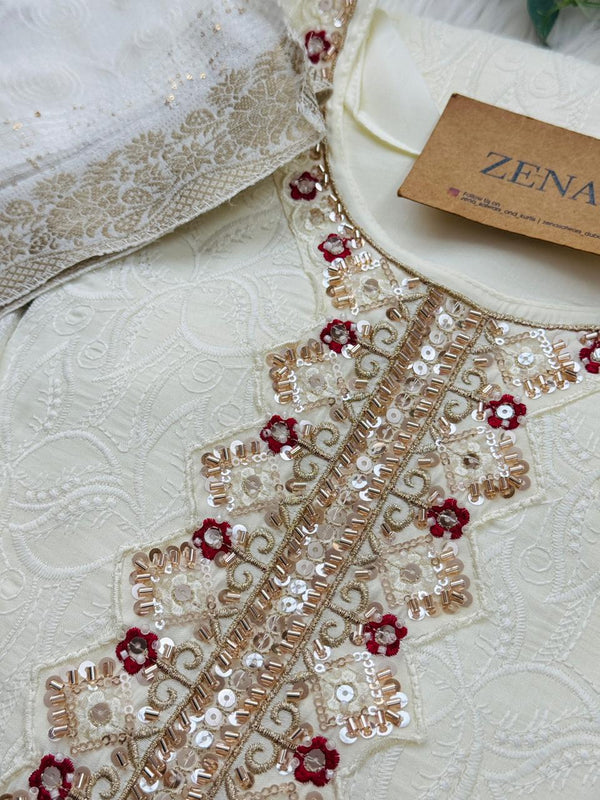 ✨ Chikankari Hand Detailed Party Wear Kurti Set ✨