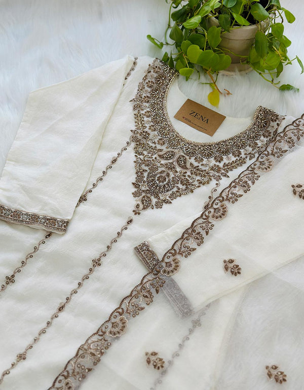 Shimmer Silk Ready-to-Wear Kurti Set with Sharara Bottom ✨