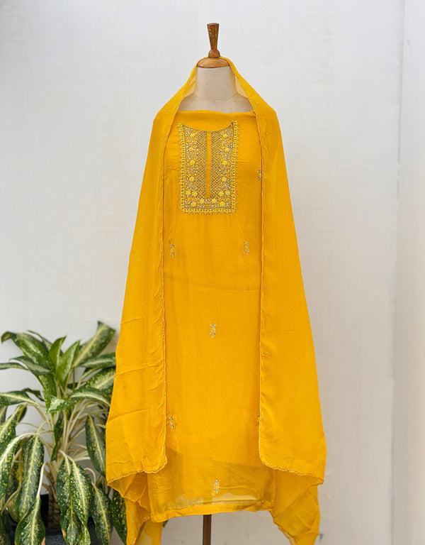 Unstitched Organza Party Wear Suit ✨