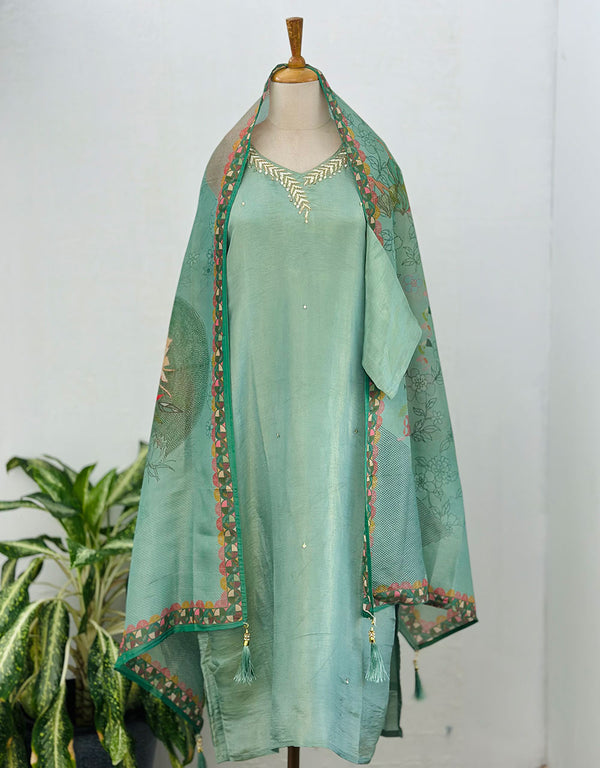 Tissue Silk Ready to Wear Kurti Set ✨