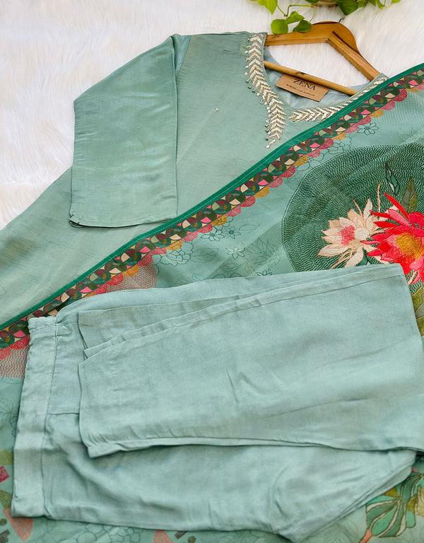 Tissue Silk Ready to Wear Kurti Set ✨