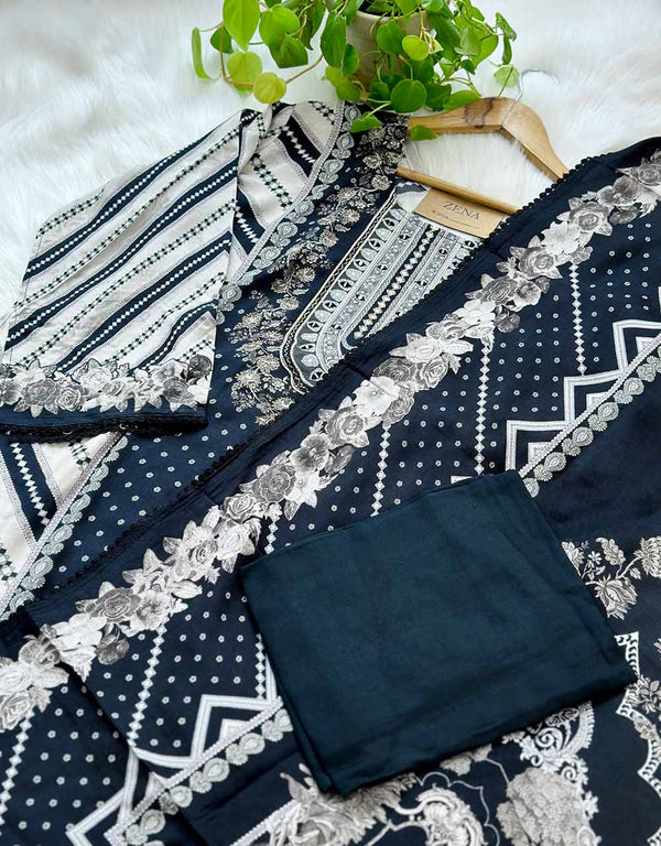 Semi-Stitched Muslin Partywear Suit β Grace Meets Glamour π