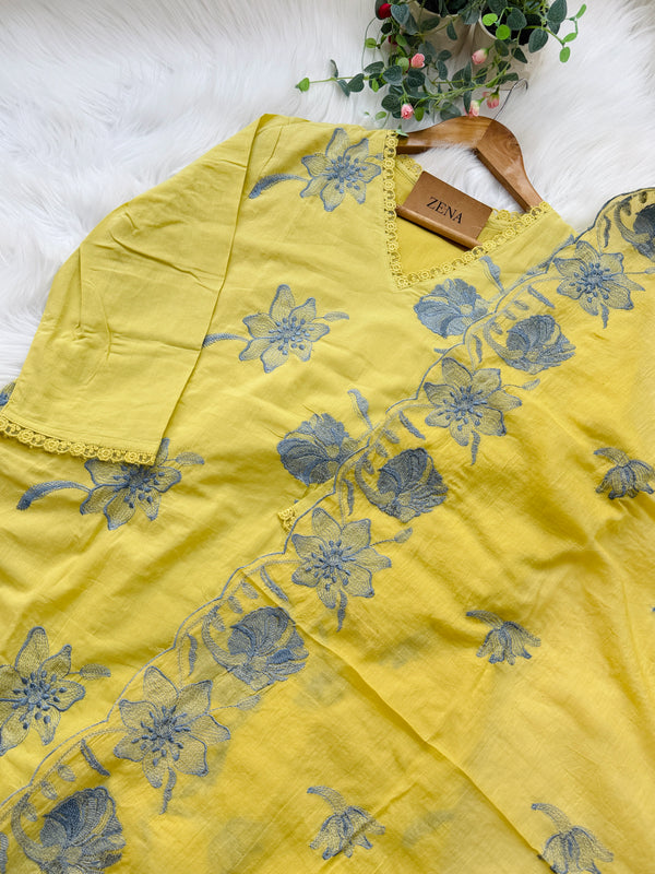 Mul Cotton Embroidered Kurti Set – Elegant Ethnic Wear