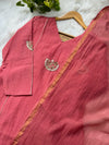 Premium Mul Chanderi Handwork Kurti Set