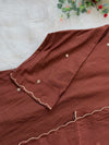 Premium Mul Chanderi Mirror Work A-Line Kurti Set – Shine with Subtle Elegance