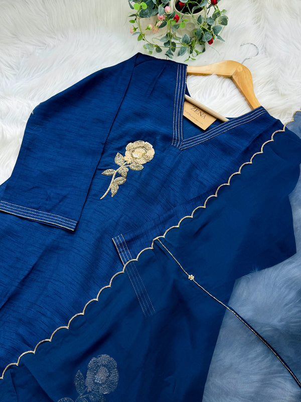 ✨ Pure Dola Silk Handwork Kurti Set ✨