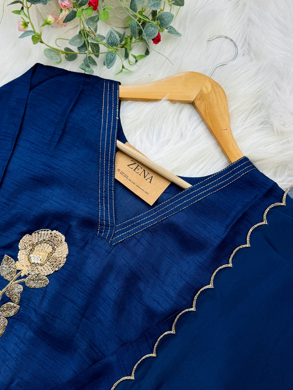 ✨ Pure Dola Silk Handwork Kurti Set ✨