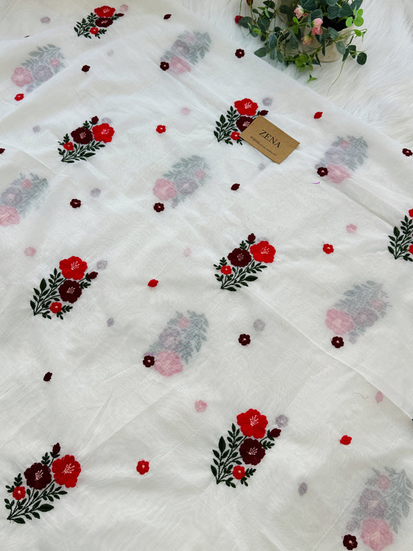 Premium Mul Chanderi Embroidered Unstitched Suit – Redefining Ethnic Elegance