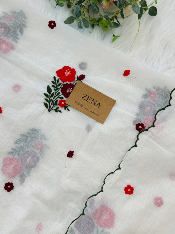 Premium Mul Chanderi Embroidered Unstitched Suit – Redefining Ethnic Elegance