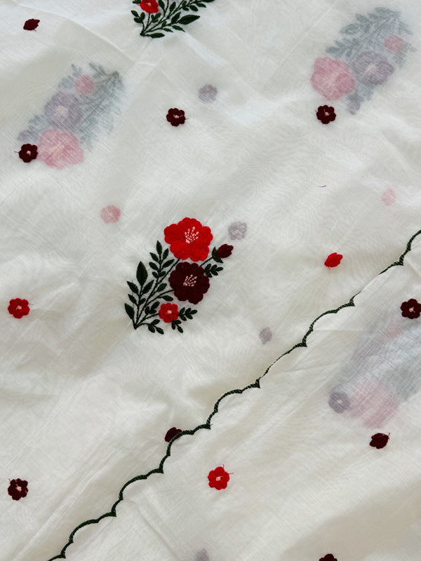 Premium Mul Chanderi Embroidered Unstitched Suit – Redefining Ethnic Elegance