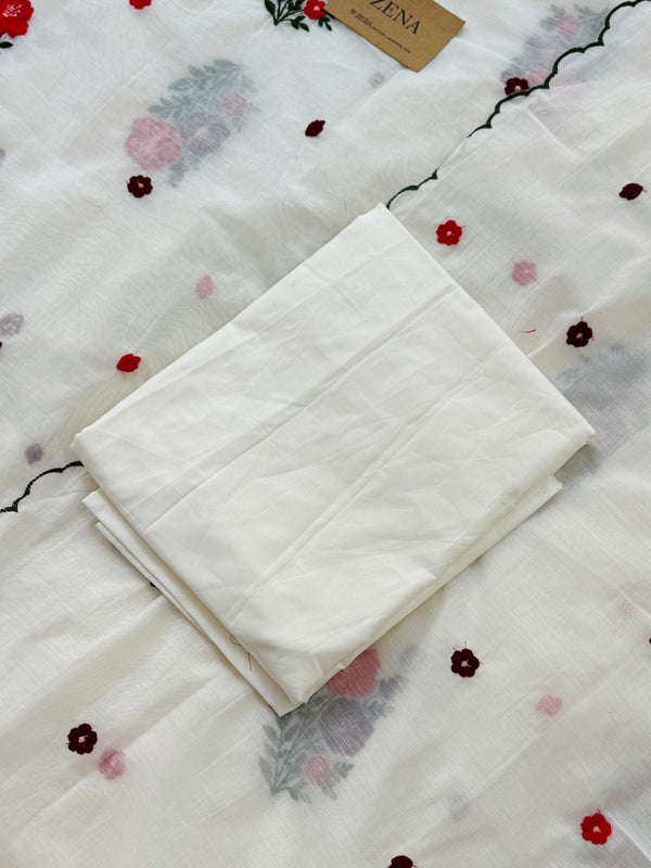 Premium Mul Chanderi Embroidered Unstitched Suit – Redefining Ethnic Elegance