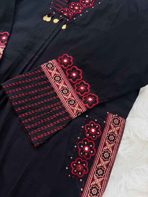 ๐ธ Pure Cotton Embroidered Anarkali Set ๐ธ