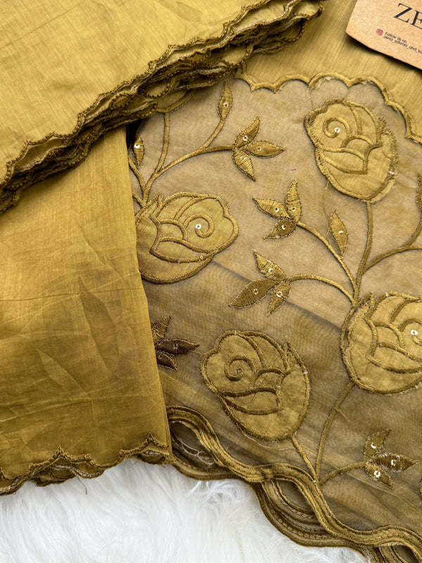 Premium Mul Chanderi Embroidered Unstitched Suit – Redefining Ethnic Elegance