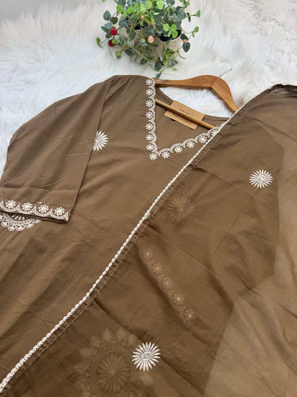 Pure Cotton Embroidered Kurti Set 🌿