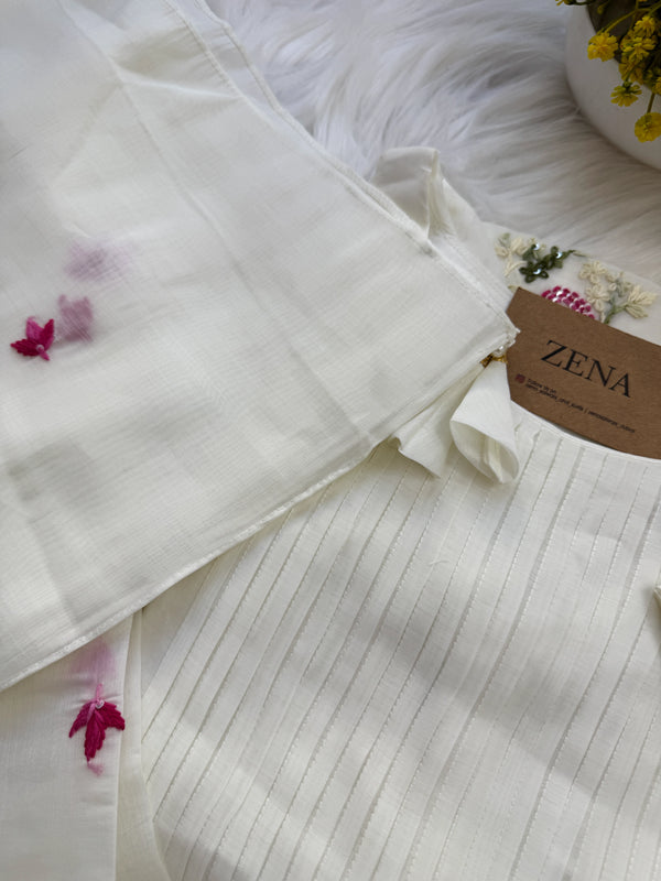 ✨ Premium Mul Chanderi Hand-Detailed Anarkali Set ✨