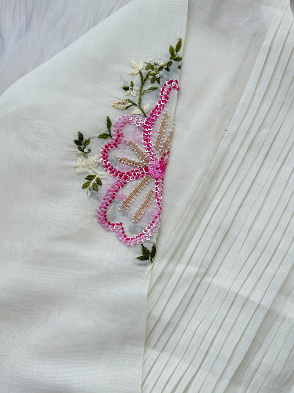 ✨ Premium Mul Chanderi Hand-Detailed Anarkali Set ✨