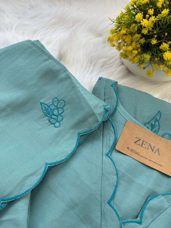 ✨ Mul Chanderi Embroidered Kurti Set ✨