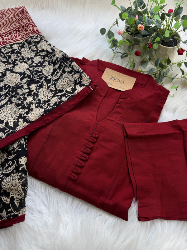 ✨ Pure Cotton A-Line Kurti Set ✨