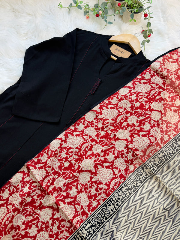 ✨ Pure Cotton A-Line Kurti Set ✨