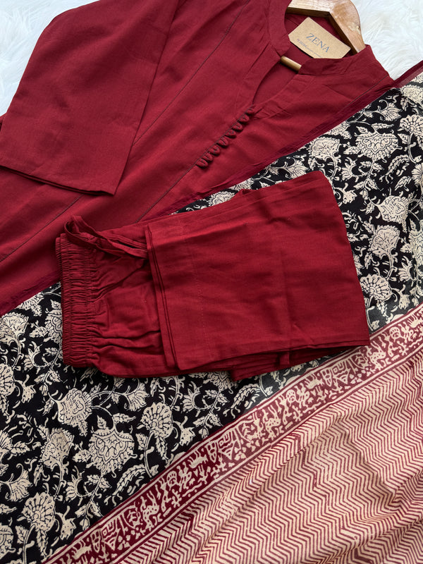 ✨ Pure Cotton A-Line Kurti Set ✨