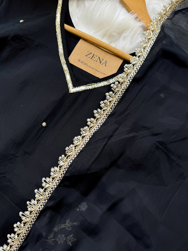 ✨ Mul Chanderi Hand Detailed Anarkali Set ✨