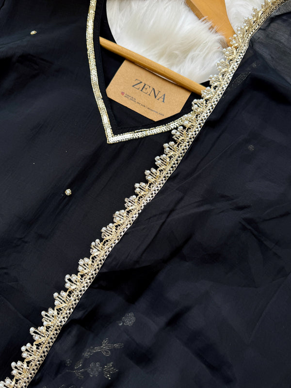 ✨ Mul Chanderi Hand Detailed Anarkali Set ✨