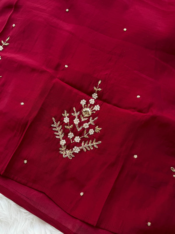 ✨ Mul Chanderi Hand Detailed Anarkali Set ✨