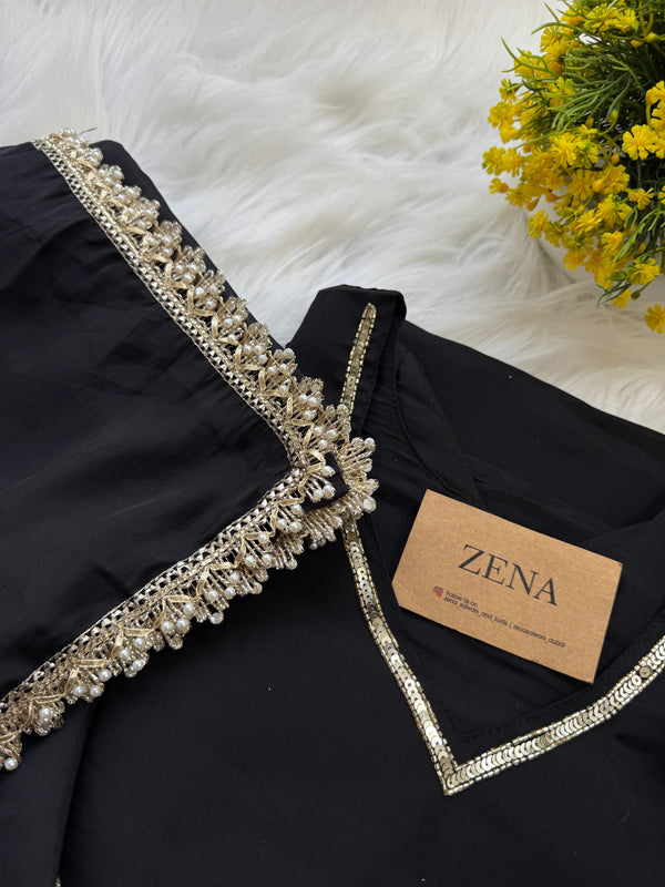 ✨ Mul Chanderi Hand Detailed Anarkali Set ✨