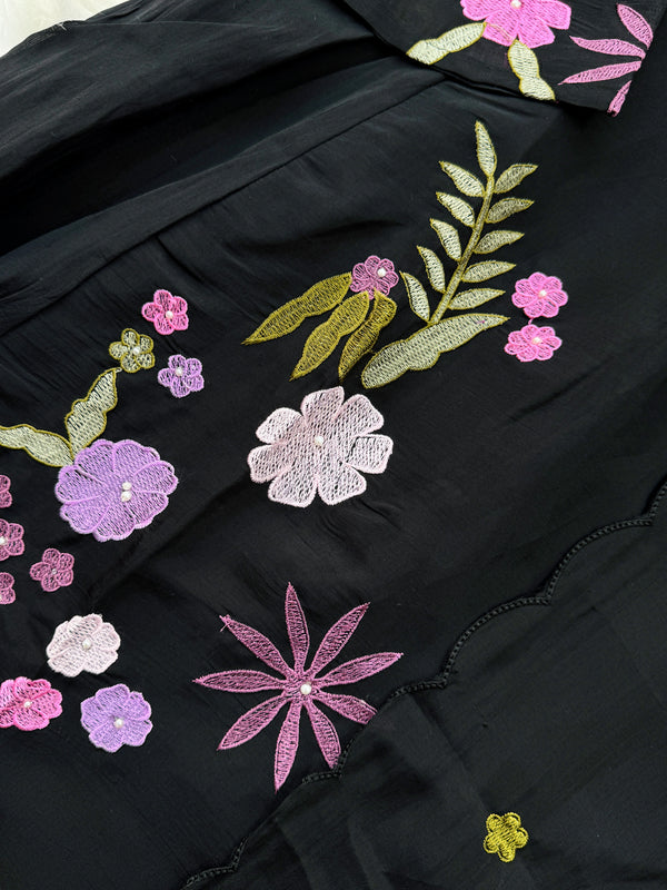 ✨ Mul Chanderi Embroidered Anarkali Set ✨