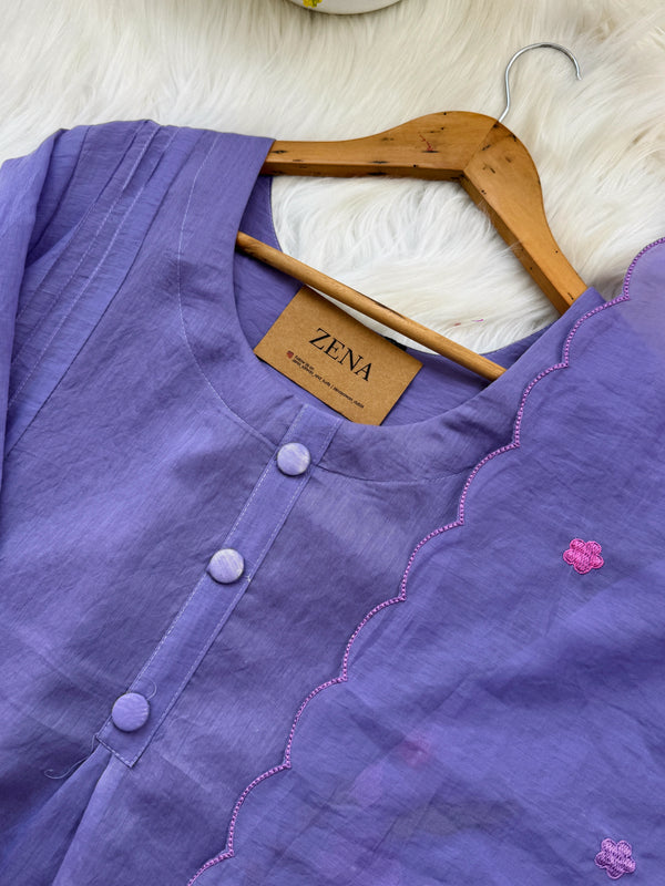 ✨ Mul Chanderi Embroidered Anarkali Set ✨